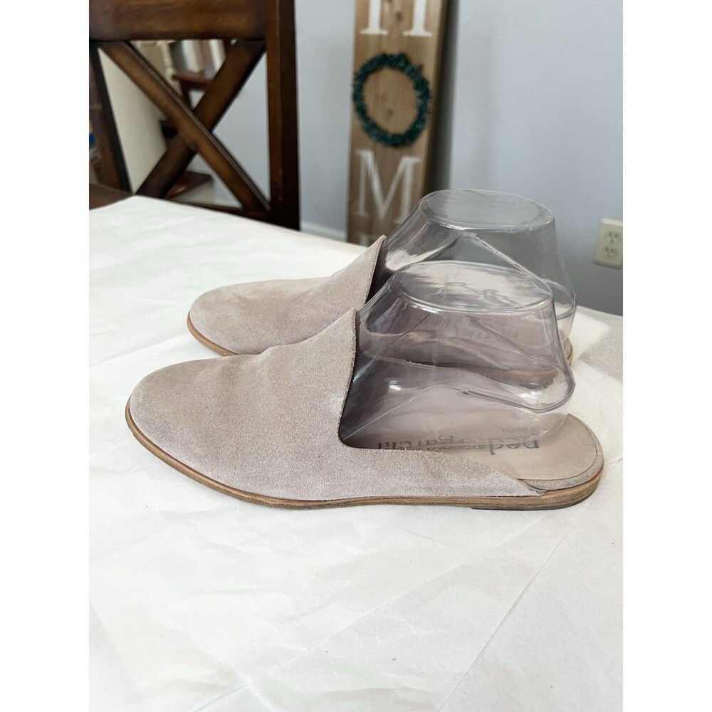 Pedro Garcia Suede Nude Blush Khaki Slides Mules Excellent Condition 38.5 8